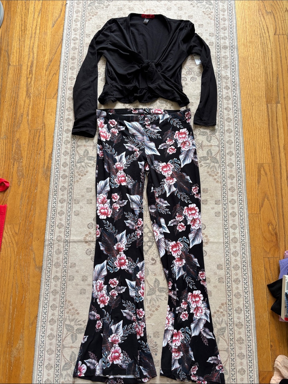 Hot Kiss 2 piece set Ruffle Top and Flare Pants